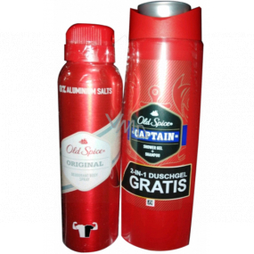Old Spice Original deodorant sprej 150 ml + Captain 2v1 sprchový gel na tělo a vlasy 250 ml, kosmetická sada
