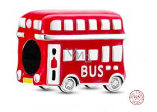Charm Sterlingové stříbro 925 Londýn, červený autobus, korálek na náramek cestování
