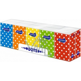 Harmony Dots papírové kapesníky 3 vrstvé 10 x 10 kusů