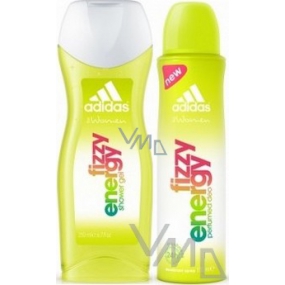 Adidas Fizzy Energy sprchový gel 250 ml + deodorant sprej pro ženy 150 ml, kosmetická sada