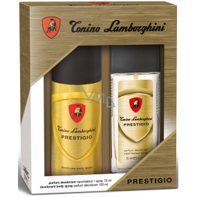 Tonino Lamborghini Prestigio parfémovaný deodorant sklo pro muže 75 ml + deodorant sprej 150 ml, dárková sada