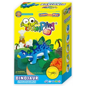 Jumping Clay Dinosaur - Stegosaurus samoschnoucí modelovací hmota 28 g + kostra dinosaura + tvořítko 5+