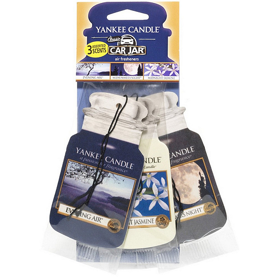 Yankee Candle Evening Stroll - Kompozice tří vůní Classic vonná visačka do auta papírová sada 3 kusy x 12 g