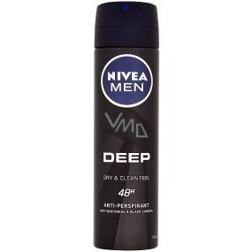 Nivea Men Deep 48 hodinová ochrana proti pocení antiperspirant deodorant sprej pro muže 150 ml