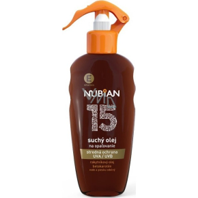 Nubian OF15 vodě a písku odolný suchý olej na opalování sprej 200 ml