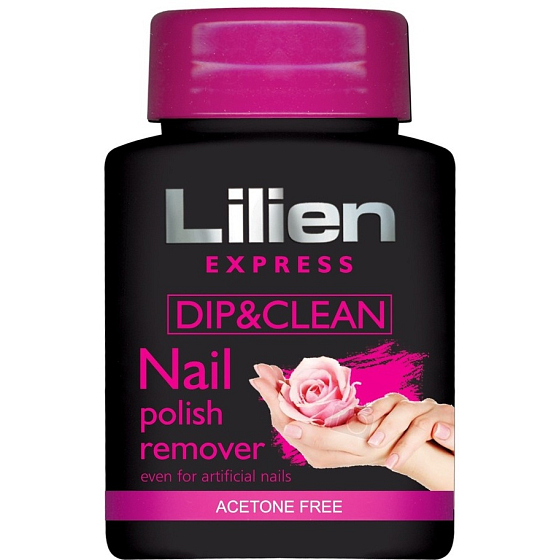 Lilien Express Quick & Easy bezacetonový odlakovač na nehty s houbičkou 75 ml
