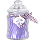 Emocio French Lavender - Levandule vonná svíčka sklo se skleněným víčkem 76 x 125 mm 485 g