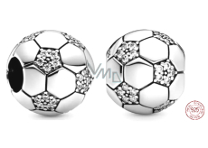 Charm Sterlingové stříbro 925 Třpytivý fotbalový míč, korálek na náramek sport