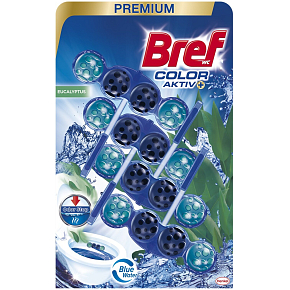 Bref Color Aktiv Eucalyptus tuhý WC blok, 4× 50 g