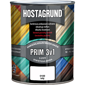 Hostagrund Prim 3v1 S2177 základní i vrchní barva na kov, 0100 bílá, 600 ml Hostagrund Prim 3v1 S2177 základní i vrchní barva na kov, 0100 bílá, 600 ml