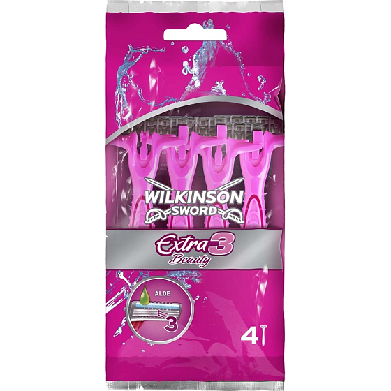 Wilkinson Lady Extra 3 Beauty holicí strojek jednorázový 3 břity 4 kusy