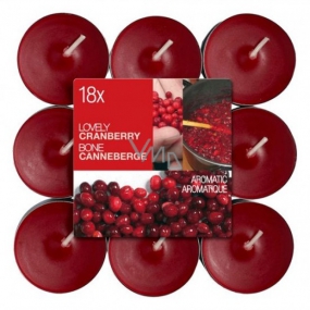 Bolsius Aromatic Lovely Cranberry - Půvabná Brusinka vonné čajové svíčky 18 kusů, doba hoření 4 hodiny