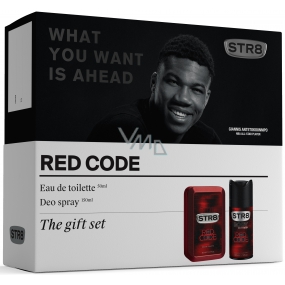 Str8 Red Code toaletní voda pro muže 50 ml + deodorant sprej 150 ml, dárková sada