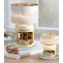 Yankee Candle Winterscape stínítko velké + talíř velký na střední a velkou vonnou svíčku Classic 10 x 15 cm (stínítko) 15 x 15 cm (talíř)