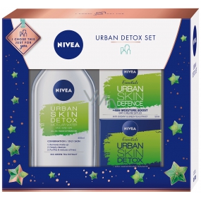 Nivea Urban Skin Defence denní krém 50 ml + Urban Skin Detox noční krém 50 ml + Urban Skin Detox micelární voda 400 ml, kosmetická sada