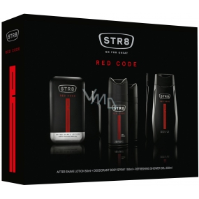 Str8 Red Code voda po holení 50 ml + deodorant sprej 150 ml + sprchový gel 250 ml, kosmetická sada