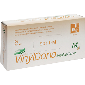 Vulkan VinylDona vinylové jednorázové bezprašné rukavice velikost M, 100 ks