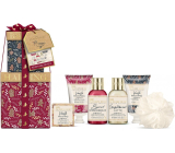 Baylis & Harding Zimní království sprchový krém 100 ml + sprchový gel 100 ml + mléko na tělo a ruce 50 ml + krém na ruce 50 ml + krystalky do koupele 25 g + tělová houbička, kosmetická sada pro ženy