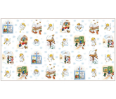 Balicí vánoční papír České Vánoce 70 x 200 cm Bílý andílci, koledníci