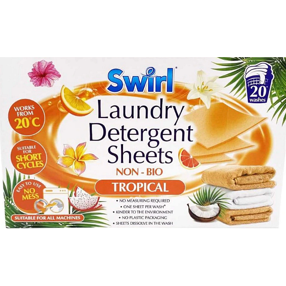 Swirl Universal Tropical rozpustné papírky s pracím přípravkem 20 kusů