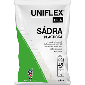 Uniflex sádra bílá plastická, 1 kg