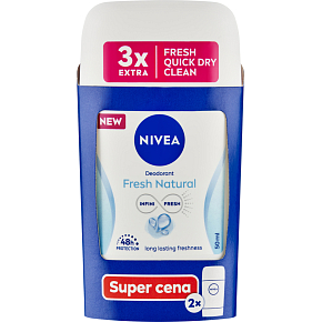 Nivea Fresh Natural tuhý deodorant, 2× 50 ml