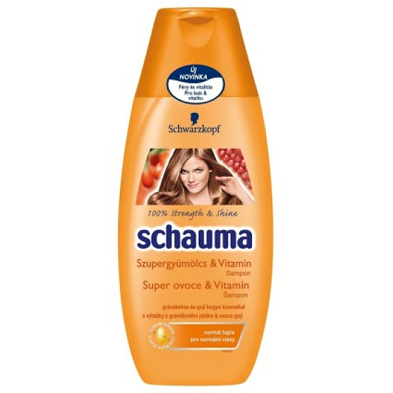Schauma Super ovoce & Vitamín šampon na suché vlasy přináší lesk, vitalitu 400ml