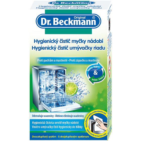 Dr. Beckmann Hygienický čistič myčky nádobí 75 g + 1 vlhčený hadřík