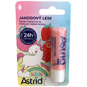 Astrid Kids Jahodový lesk pečující balzám na rty pro děti 4,8 g