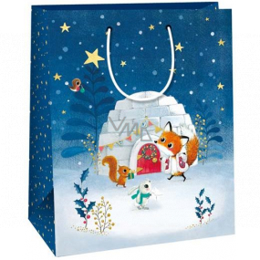 Ditipo Dárková papírová taška 26,4 x 13,6 x 32,7 cm iglů se zvířátky