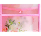Albi Pouzdro na dokumenty Růžově květiny B6 - 212 mm x 152 mm