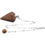 Goldstone zlatý kyvadlo 2,5 cm + 18 cm řetízek s korálkou, kámen ambicí