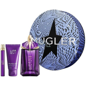 Thierry Mugler Alien parfémovaná voda 60 ml + parfémovaná voda 10 ml miniatura + tělové mléko 50 ml, dárková sada pro ženy