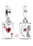 Charm Sterlingové stříbro 925 Disney Alenka v říši divů 2v1 Srdcová královna, přívěsek na náramek pohádka