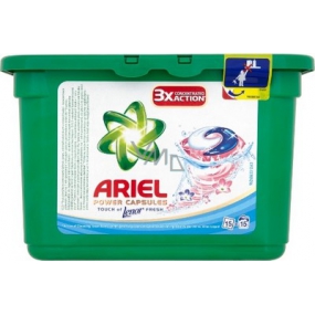 Ariel Touch of Lenor Fresh gelové kapsle na praní prádla 3X More Cleaning Power 15 kusů 432 g