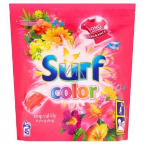 Surf Color Tropical Lily & Ylang Ylang 2v1 kapsle na praní barevného prádla 45 praní, 1183 g