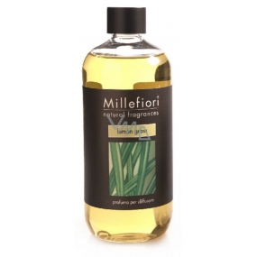 Millefiori Milano Natural Lemon Grass - Citrónová tráva Náplň difuzéru pro vonná stébla 500 ml