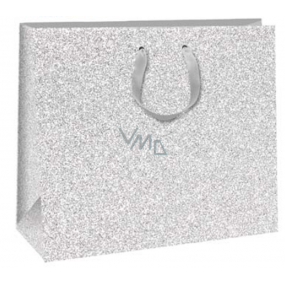 Ditipo Dárková papírová taška Glitter 31 x 12 x 26 cm stříbrná