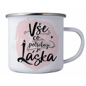 Bohemia Gifts Plecháček s potiskem pro zamilované Vše co potřebuji průměr 8 cm