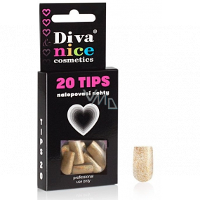 Diva & Nice Tips 20 nalepovací nehty zlaté 20 kusů