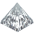 Křišťálové sklo Pyramida rýhovaná 40 mm křišťál - těžítko