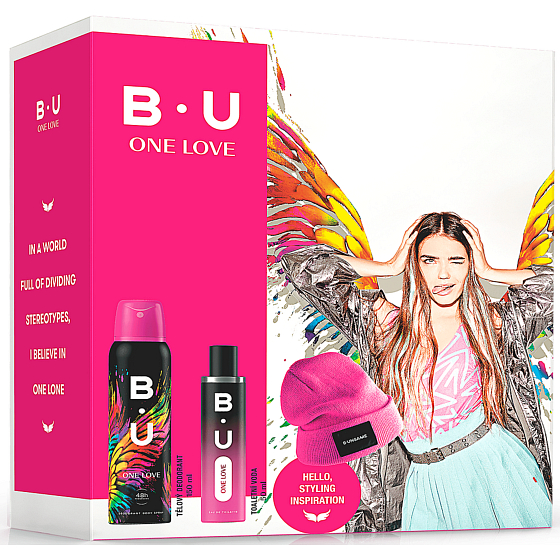 B.U. One Love toaletní voda 50 ml + deodorant sprej 150 ml + čepice, kosmetická sada pro ženy