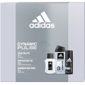 Adidas Dynamic Pulse toaletní voda 50 ml + deodorant sprej 150 ml + sprchový gel 250 ml, dárková sada pro muže