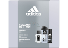 Adidas Dynamic Pulse toaletní voda 50 ml + deodorant sprej 150 ml + sprchový gel 250 ml, dárková sada pro muže