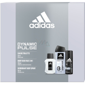 Adidas Dynamic Pulse toaletní voda 50 ml + deodorant sprej 150 ml + sprchový gel 250 ml, dárková sada pro muže