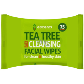 Escenti Tea Tree čisticí ubrousky na obličej 25 kusů