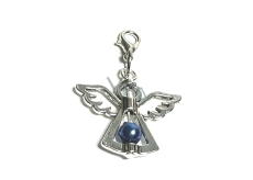 Anděl strážný přívěsek s modrou perličkou 29 x 37 mm 1 kus