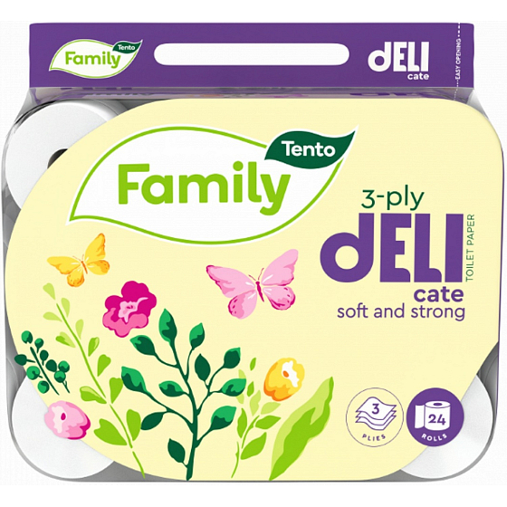 Tento Family Delicate toaletní papír 117 útržků 3 vrstvý 24 kusů