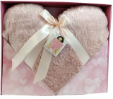 Albi Plyšový polštář v krabičce Srdce růžové 36 x 30 cm
