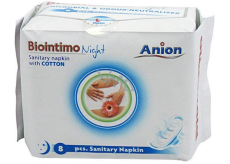 Biointimo Night Anion denní hygienické vložky 8 kusů